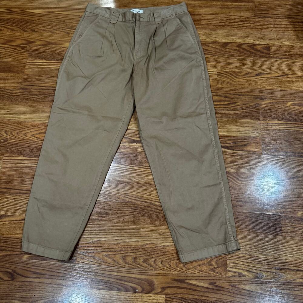 Madewell khaki Classic Pleated Tapered Pants size 30 - Picture 6 of 10